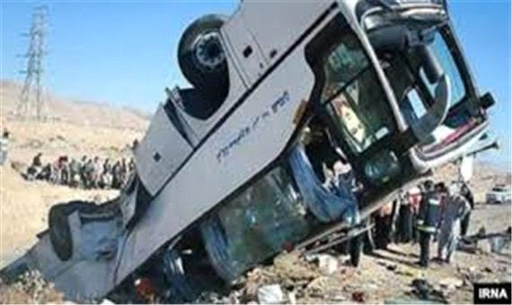 واژگونى اتوبوس در محور سیرجان- شیراز