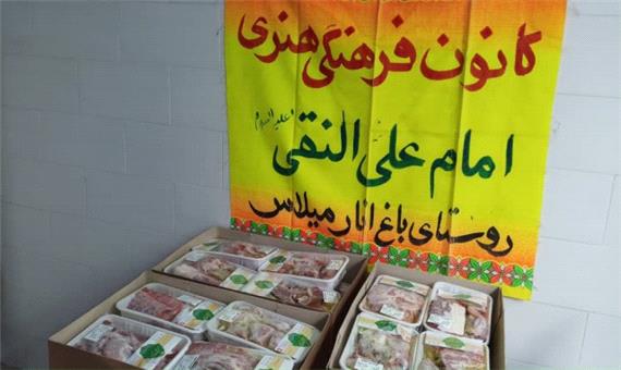 توزیع بسته های گوشت متبرک قربانی بین نیازمندان روستای باغ انار میلاس