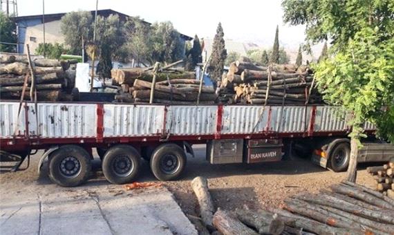 کشف 100 اصله چوب جنگلی قاچاق در لوشان