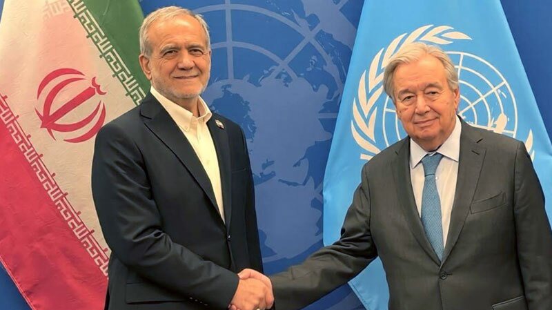 رئیس جمهور با دبیرکل سازمان ملل دیدار و گفت‌و‌گو کرد